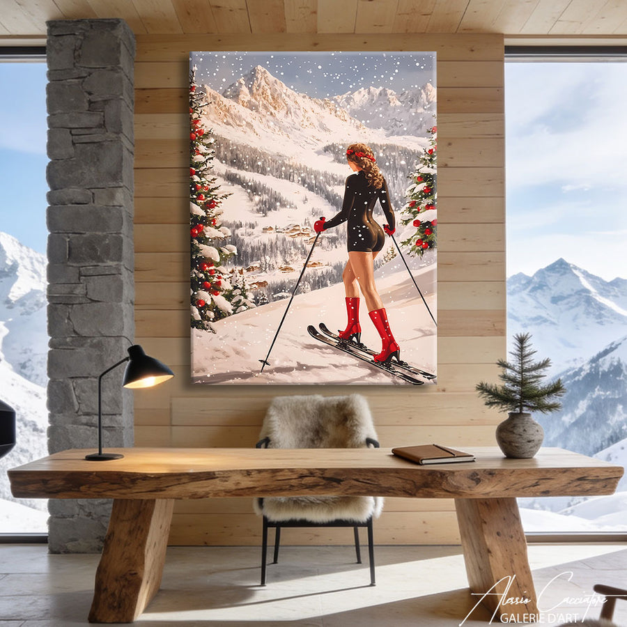 Affiche Ski – mise en situation