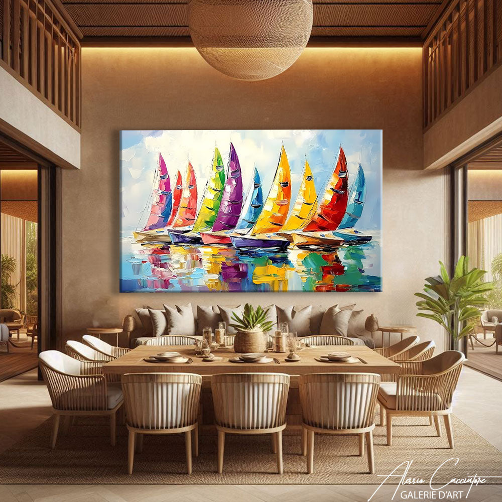 TABLEAU VOILIERS EN MER