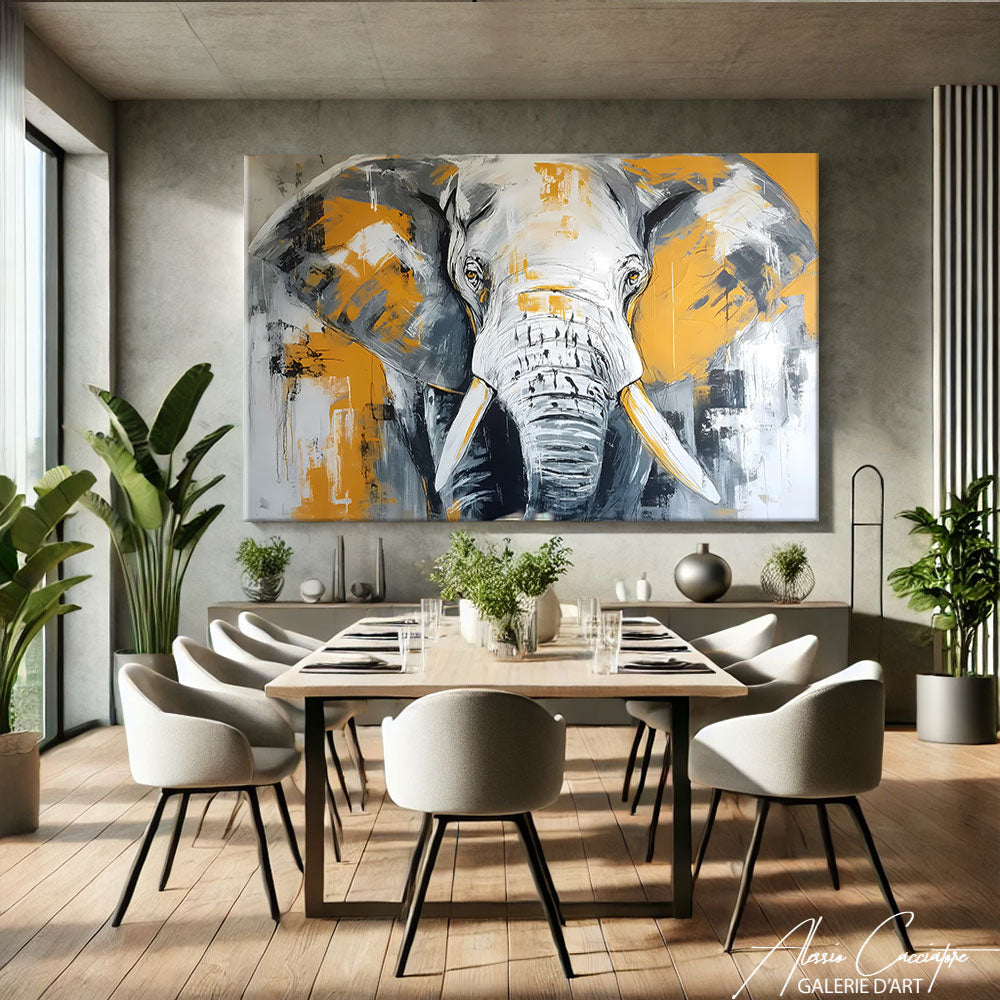 Tableau Elephant Abstrait