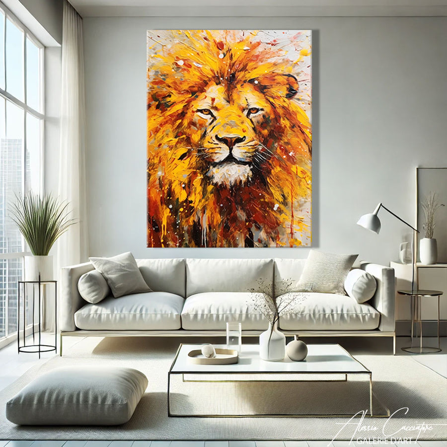 TABLEAU LION PHOTO
 – mise en situation
