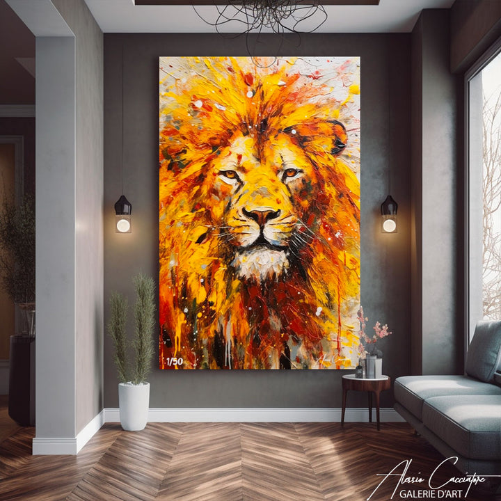 tableau lion photo