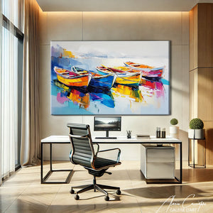 TABLEAU BARQUE SUR L'EAU