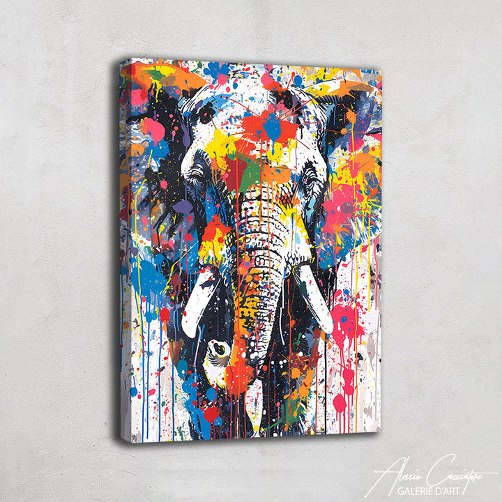 Peinture Éléphant Pop Art