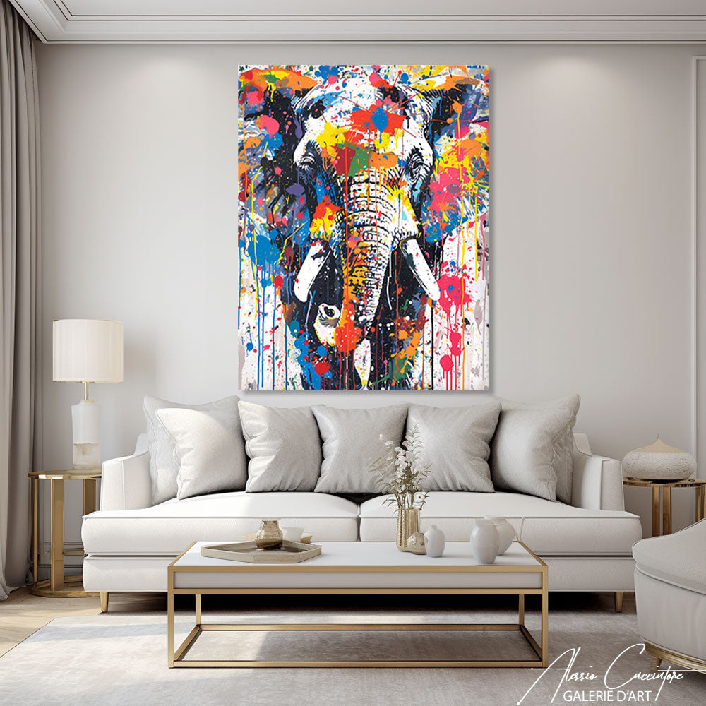 tableau éléphant peinture