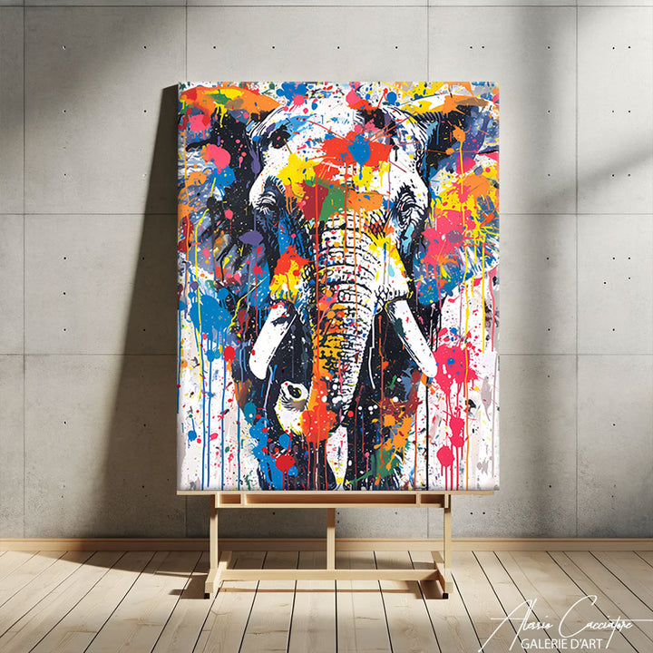 tableau pop art elephant