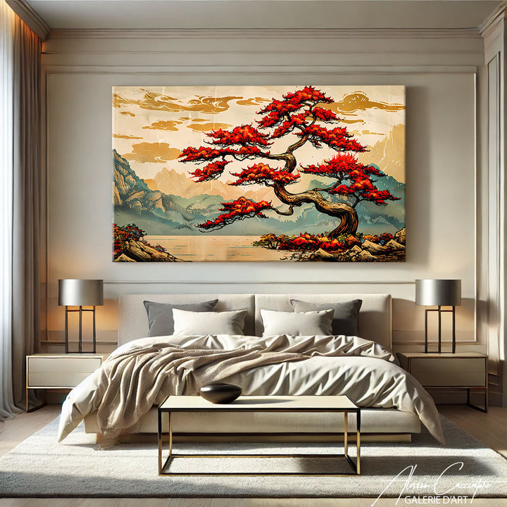 peinture arbre japonais