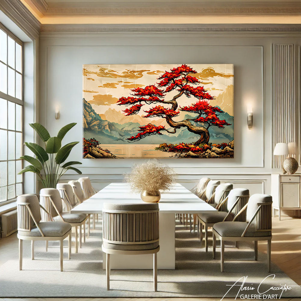 peinture arbre japonais