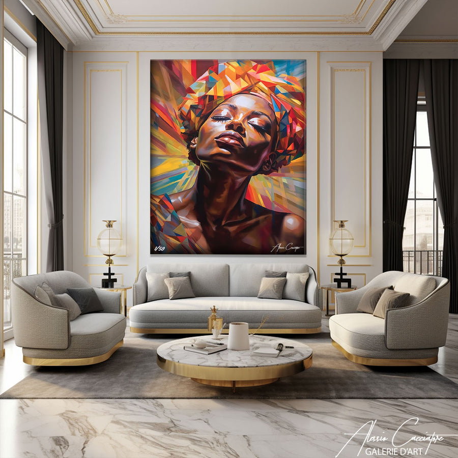 Peinture Visage De Femme Africaine – mise en situation