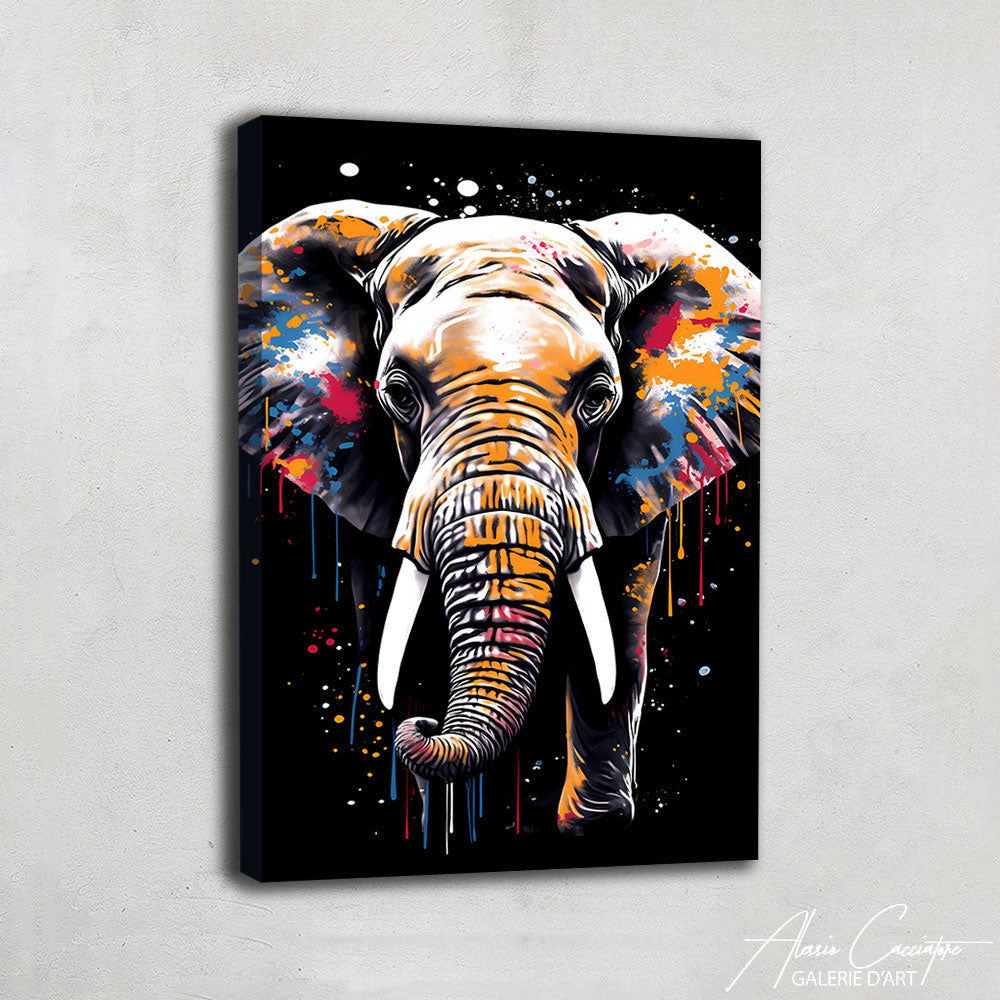 tableau éléphant pop art