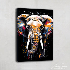 tableau éléphant pop art
