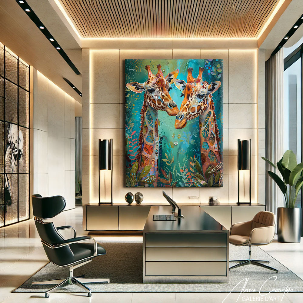 Toile avec Girafes