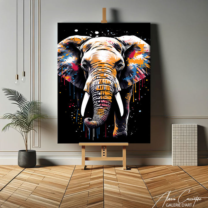 peinture pop art éléphant
