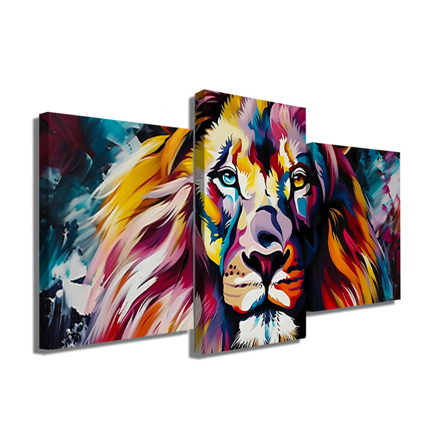 TABLEAU TRIPTYQUE LION