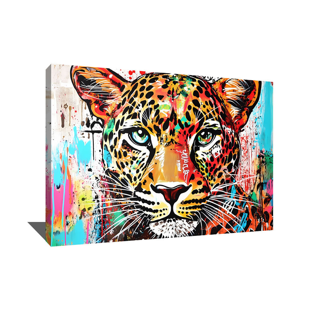TABLEAU STREET ART LÉOPARD