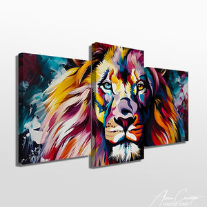 TABLEAU TRIPTYQUE LION