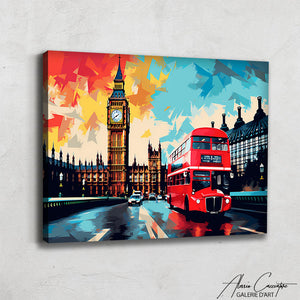 tableau londres bus rouge