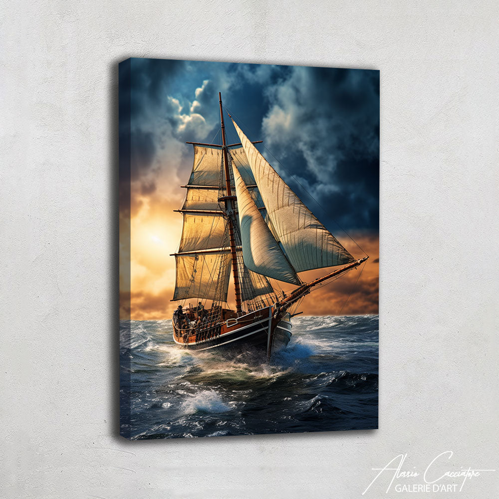 Décoration murale encadrée avec motif bateau à voile, voilier moderne et maritime I, décoration murale encadrée multicolore, cadre noir, 50,8 x 30,5 cm, cadre noir Décoration murale encadrée avec motif bateau à voile, voilier moderne et maritime I, décoration murale encadrée multicolore, cadre noir, 50,8 x 30,5 cm, cadre noir