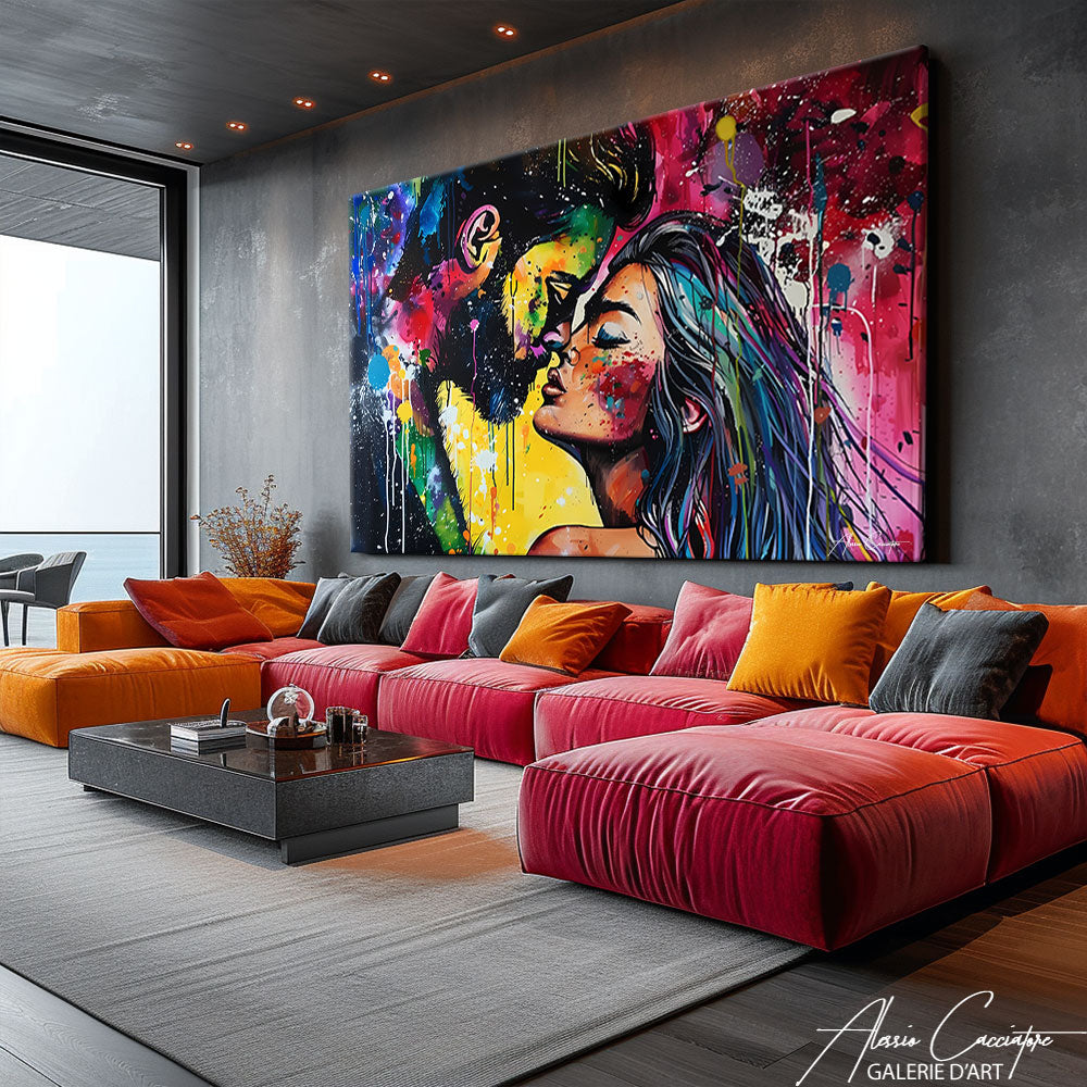 peinture de couple amoureux