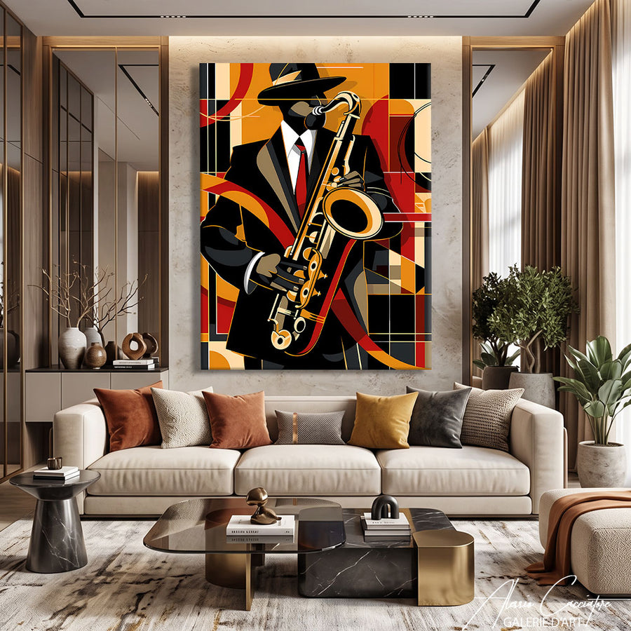 TABLEAU JAZZ ART MODERNE – mise en situation