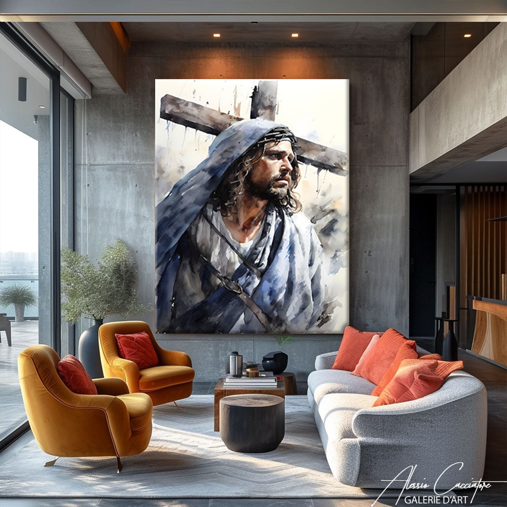 tableau jesus abstrait