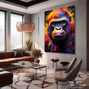 tableau tete de gorille