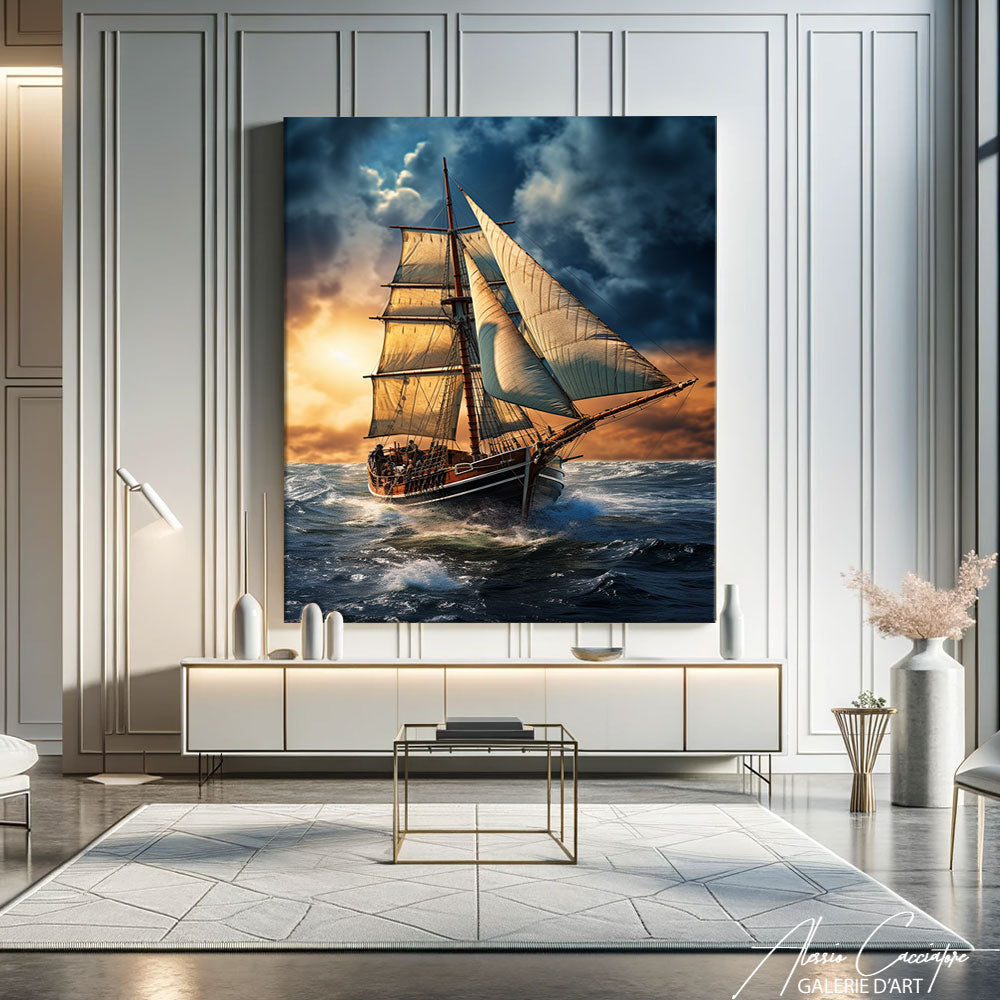 tableau bateau tempete