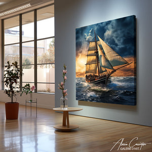 peinture bateau tempete