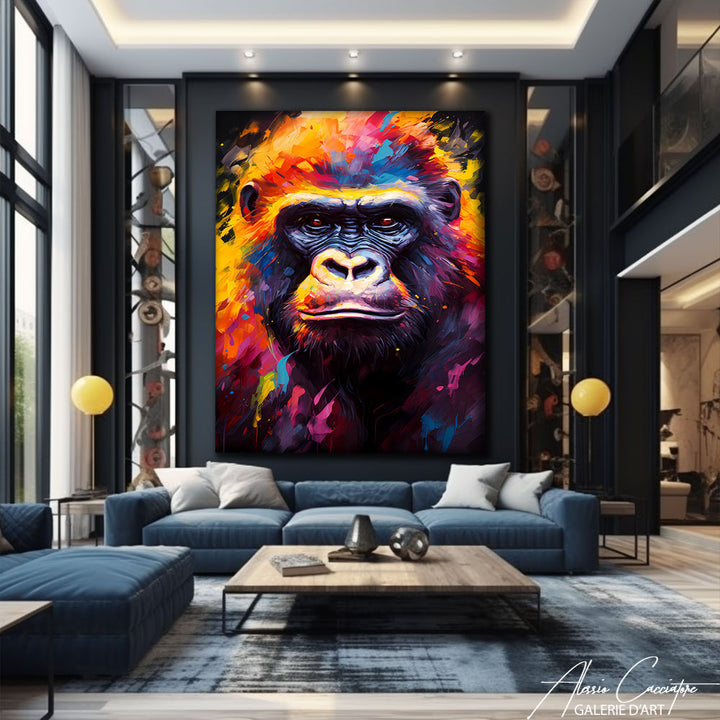 tableau gorille coloré