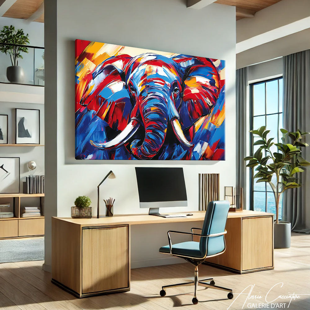Grande toile éléphant
