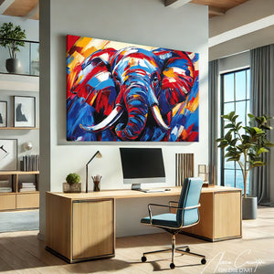 Grande toile éléphant
