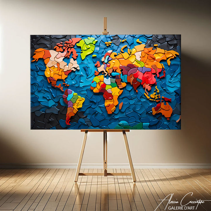 grand tableau carte du monde