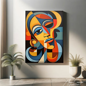 tableau abstrait visage femme