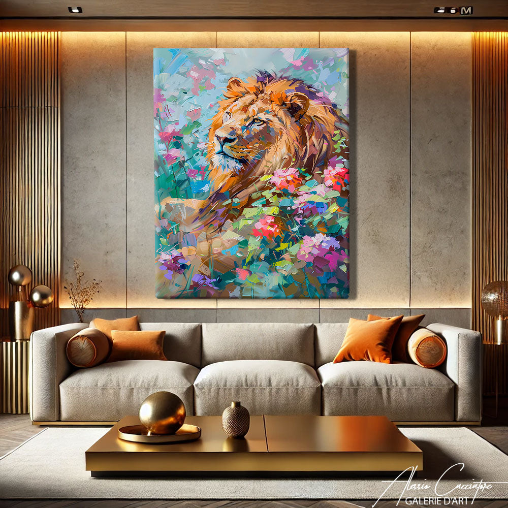 TABLEAU LION COULEUR

