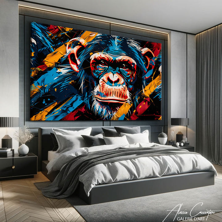 Peinture Tête de Singe