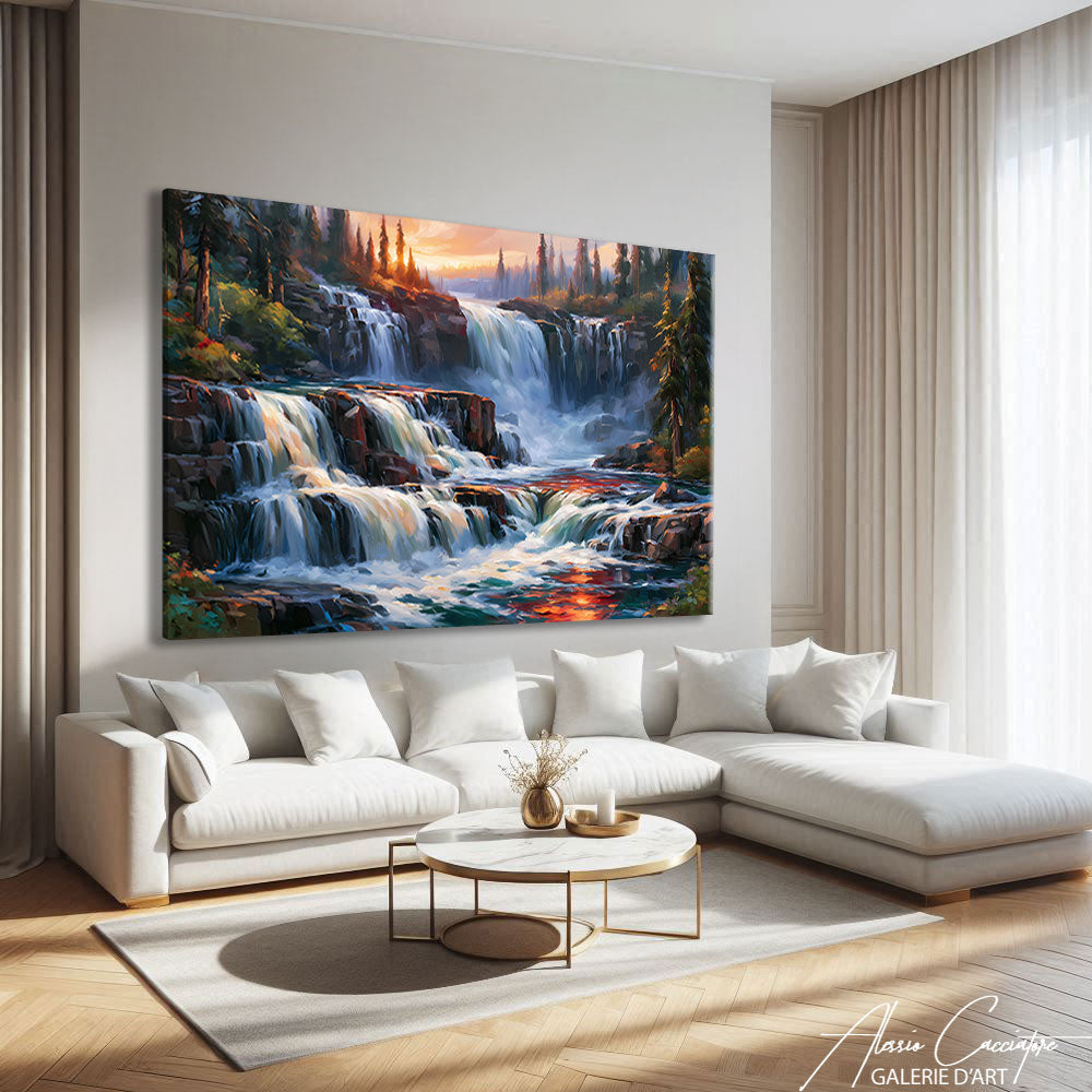 Décoration Murale Peinture Cascade