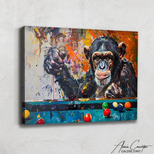 Tableau Singe Billard