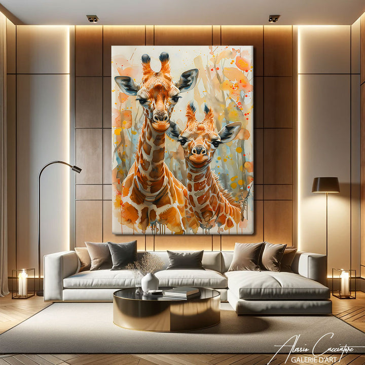 Toile avec Girafes