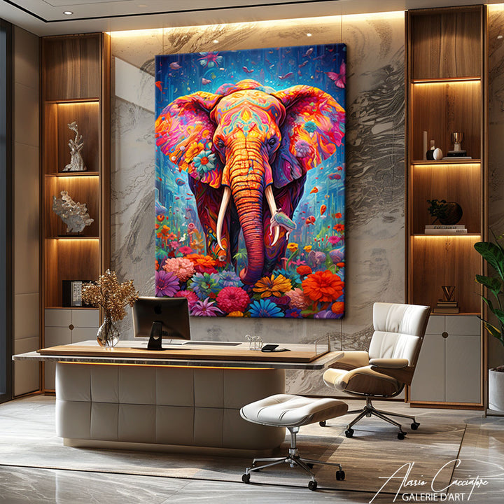 tableau elephant grand format 