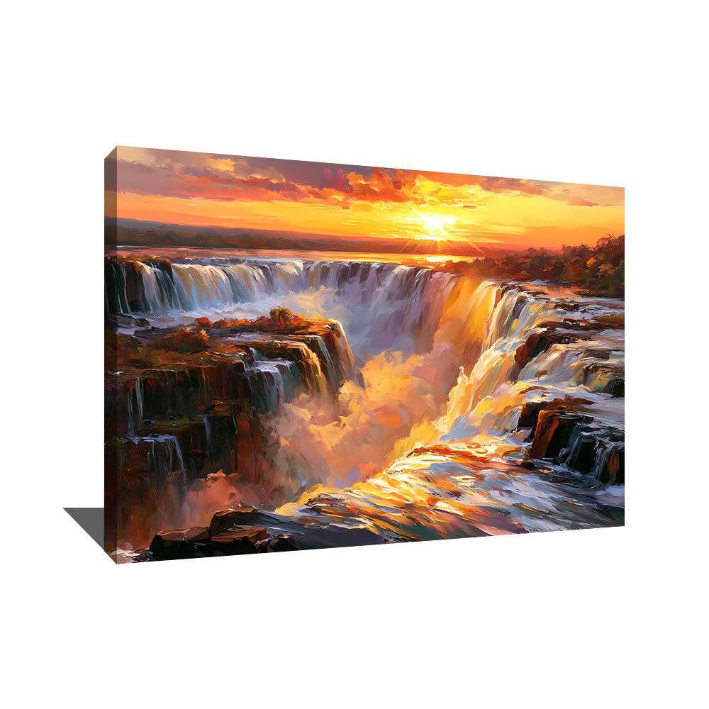 Tableau Peinture Cascade D'eau