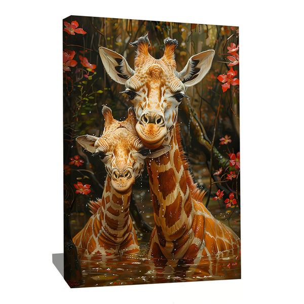 tableau girafes