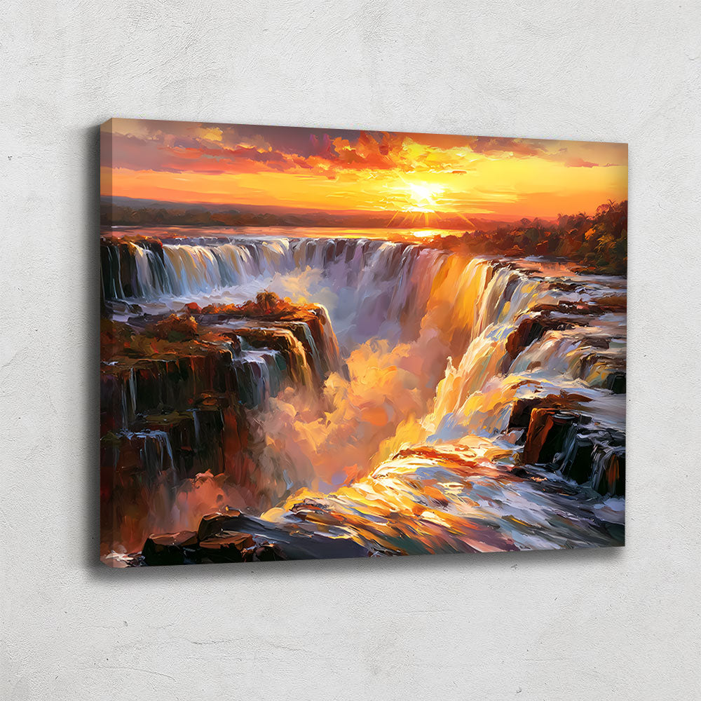Tableau Peinture Cascade D'eau