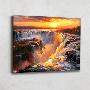 Tableau Peinture Cascade D'eau