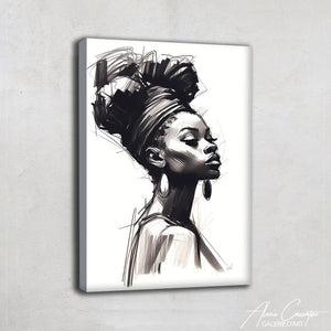 tableau africaine noir et blanc