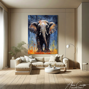 tableau peinture acrylique elephant