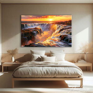 Toile Peinture Cascade D'eau