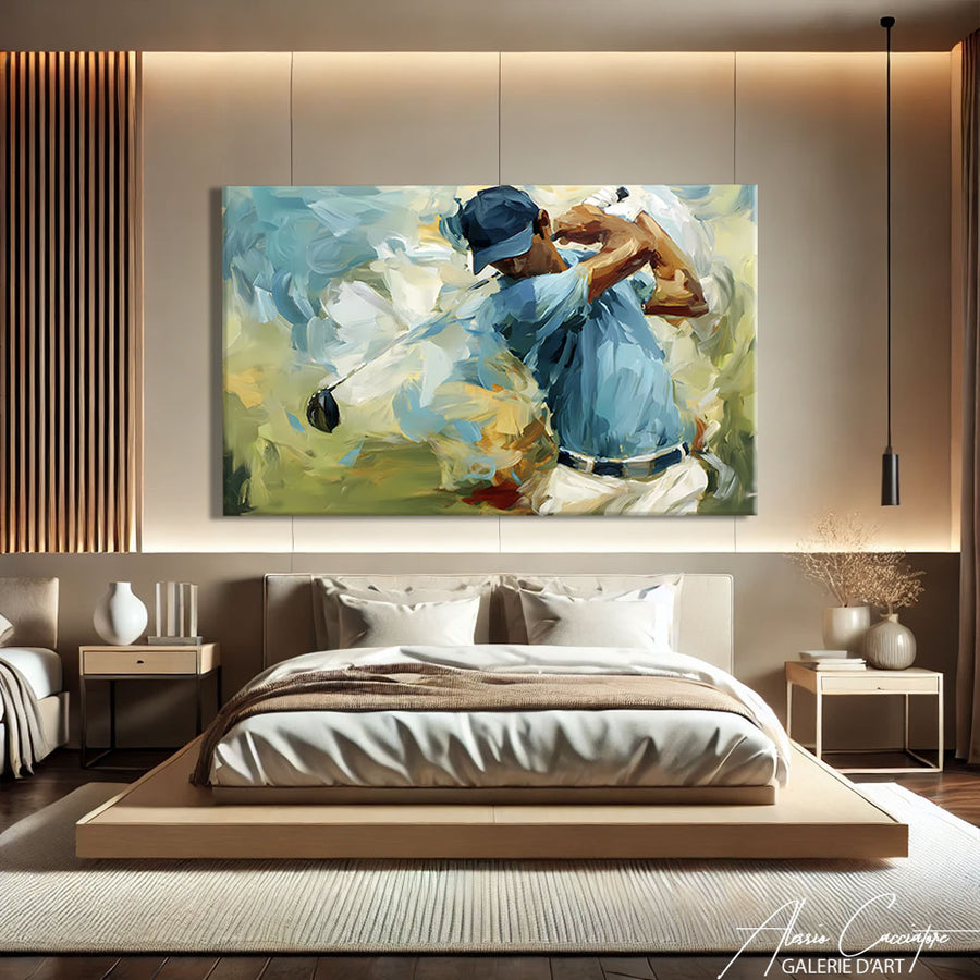 Tableau Golfeur Abstrait – mise en situation