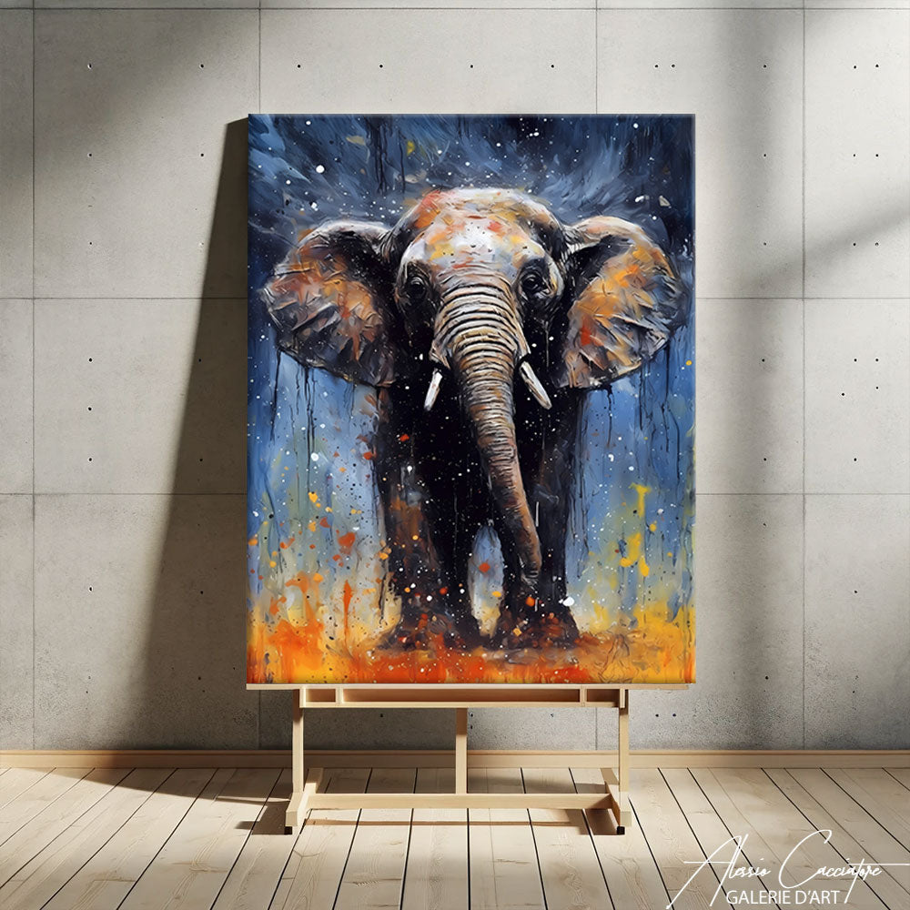 toile peinture elephant 