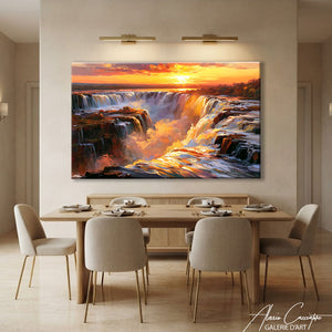 Affiche Peinture Cascade D'eau