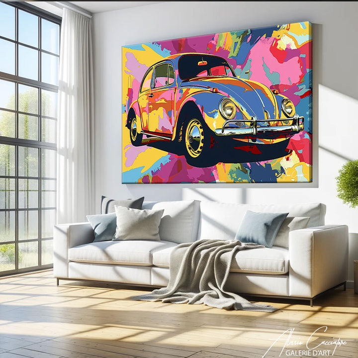 tableau pop art voiture