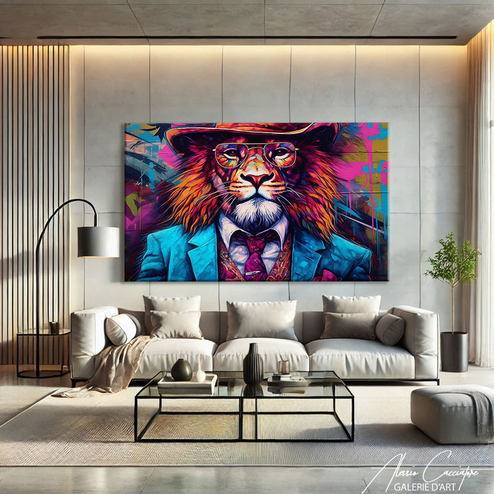 TABLEAU LION ACRYLIQUE
